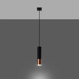 Steel Pendant Light With Loopez 1 Lamp in Black - Ocean Green