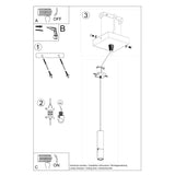 Steel Pendant Light With Loopez 1 Lamp in Black - Ocean Green