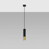 Steel Pendant Light With Loopez 1 Lamp in Black - Ocean Green