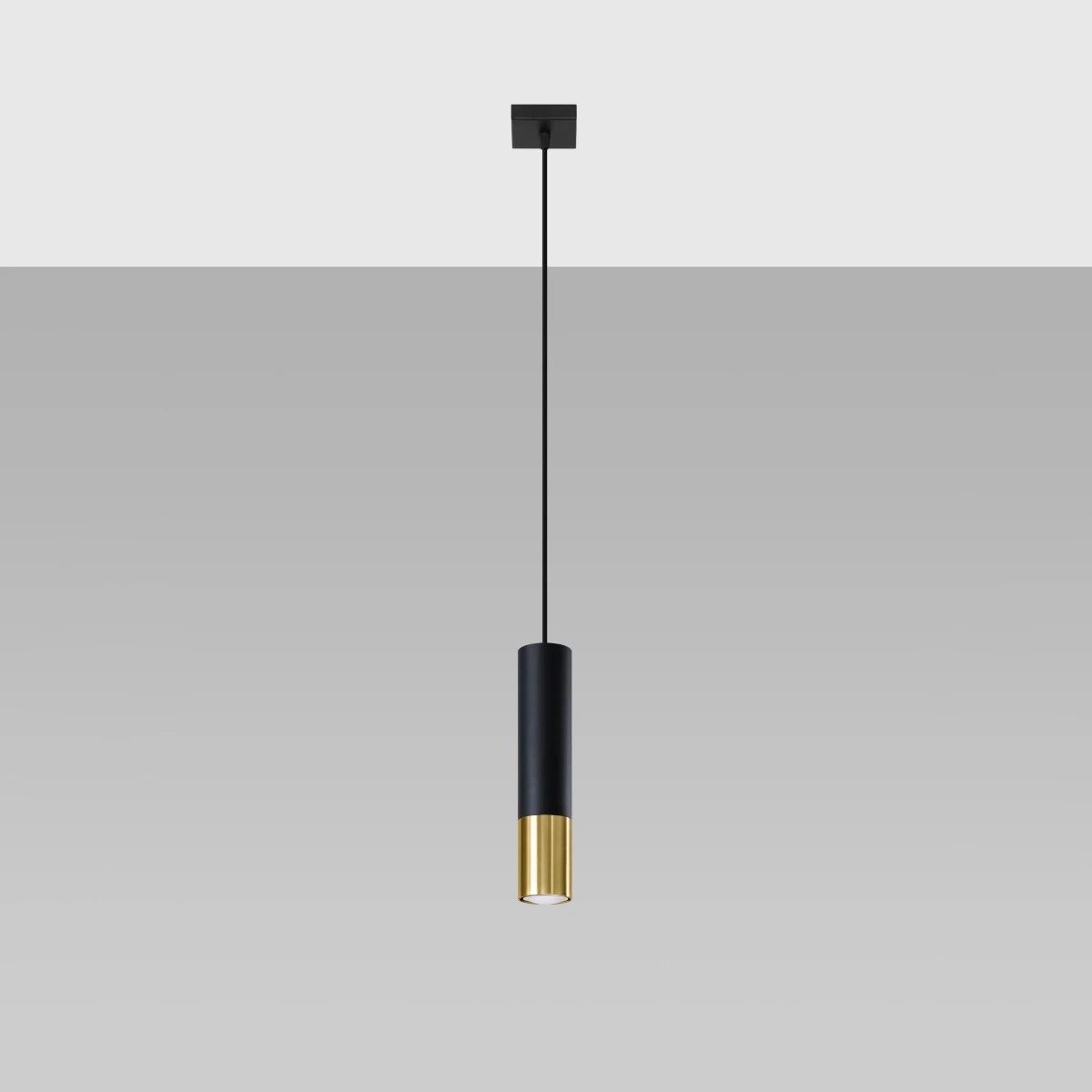 Steel Pendant Light With Loopez 1 Lamp in Black - Ocean Green