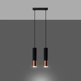 Steel Pendant Light With Loopez 2 Lamp in Black - Ocean Green