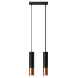 Steel Pendant Light With Loopez 2 Lamp in Black - Ocean Green