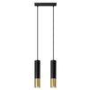 Steel Pendant Light With Loopez 2 Lamp in Black - Ocean Green