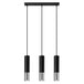 Steel Pendant Light With Loopez 3L Lamp in Black - Ocean Green