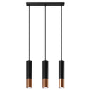 Steel Pendant Light With Loopez 3L Lamp in Black - Ocean Green