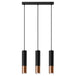 Steel Pendant Light With Loopez 3L Lamp in Black - Ocean Green