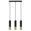 Steel Pendant Light With Loopez 3L Lamp in Black - Ocean Green