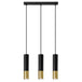 Steel Pendant Light With Loopez 3L Lamp in Black - Ocean Green