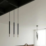 Steel Pendant Light With Mozaica 3L Lamp in Black - Ocean Green