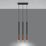 Steel Pendant Light With Mozaica 3L Lamp in Black - Ocean Green