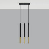 Steel Pendant Light With Mozaica 3L Lamp in Black - Ocean Green