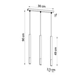 Steel Pendant Light With Mozaica 3L Lamp in Black - Ocean Green