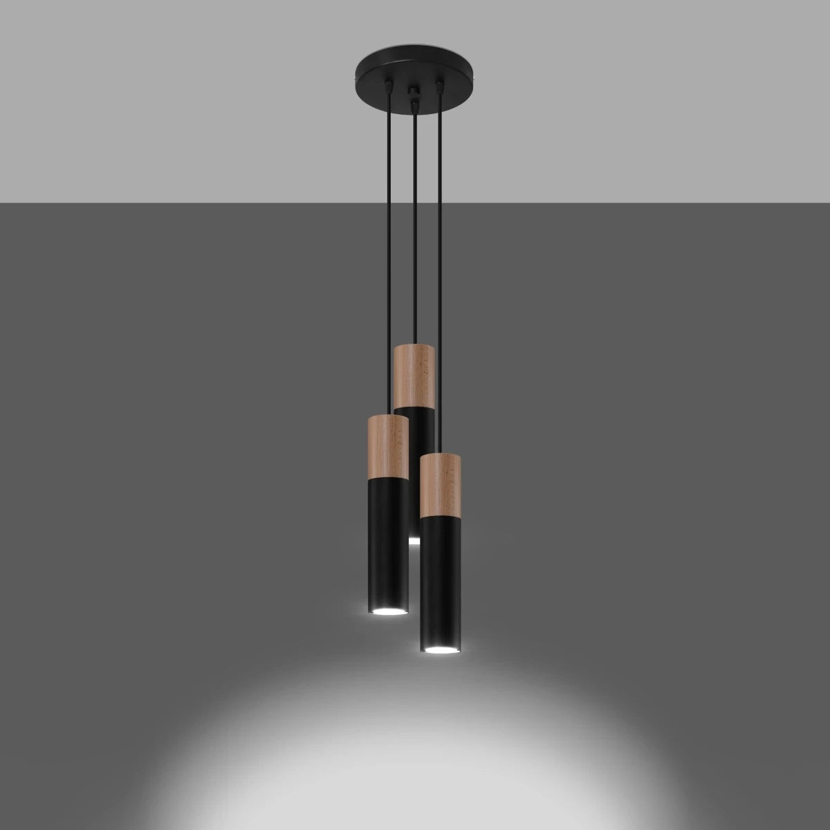 Steel Pendant Light With Pablo 3P Lamp - Peach Puff