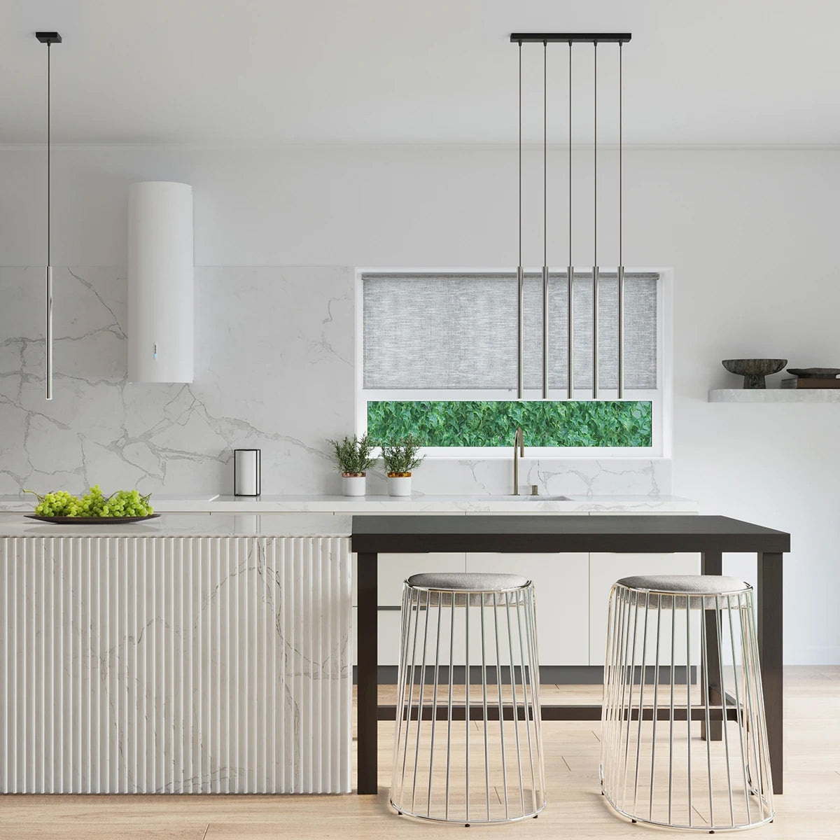 Steel Pendant Light With Pastelo 1 Lamp - Ocean Green