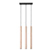 Steel Pendant Light With Pastelo 3L Wooden Lamp - Peach Puff