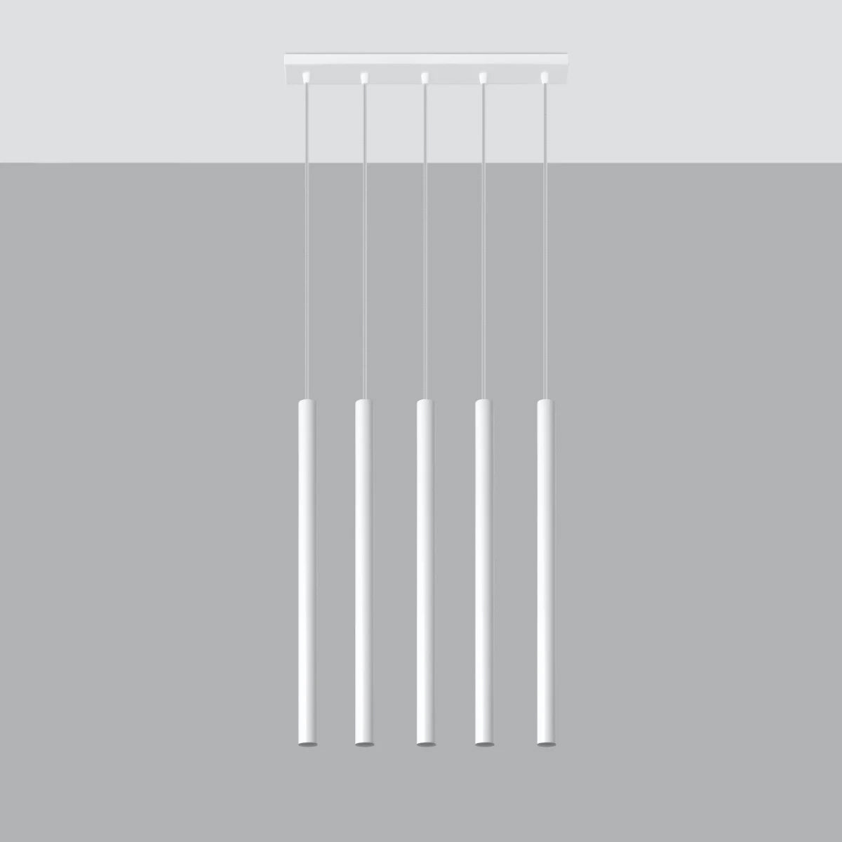 Steel Pendant Light With Pastelo 5 Lamp - Ocean Green