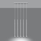 Steel Pendant Light With Pastelo 5 Lamp - Ocean Green