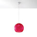 Steel Pendant Light With Red Glass Ball Globe Lamp - French Sky