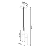 Steel Pendant Light With White Borgio 3P Lamps - Persian Indigo