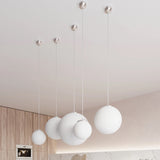 Steel Pendant Light With White Ugo 30 Glass Globe Lamp - French Sky