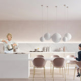 Steel Pendant Light With White Ugo 30 Glass Globe Lamp - French Sky