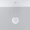 Steel Pendant Light With White Ugo 30 Glass Globe Lamp - French Sky