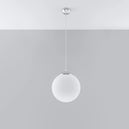 Steel Pendant Light With White Ugo 30 Glass Globe Lamp - French Sky