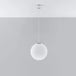 Steel Pendant Light With White Ugo 30 Glass Globe Lamp - French Sky