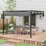 Steel Pergola With Retractable Canopy 297cm Width x 211cm Depth - Velmora