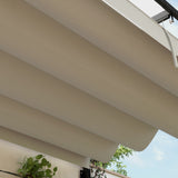 Steel Pergola With Retractable Canopy 297cm Width x 211cm Depth - Velmora