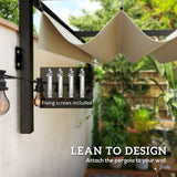 Steel Pergola With Retractable Canopy 297cm Width x 211cm Depth - Velmora