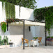 Steel Pergola With Retractable Canopy 297cm Width x 211cm Depth - Velmora