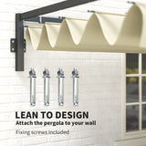 Steel Pergola With Retractable Canopy 397cm Width x 297cm Depth - Velmora