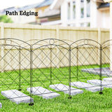 Steel Picket Garden Fence Panels 348cm Wide in Set Of 4 - Velmora