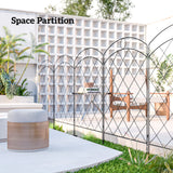 Steel Picket Garden Fence Panels 348cm Wide in Set Of 4 - Velmora