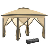 Steel Pop Up Gazebo Height Adjustable Shelter 326cm Width x 326cm Depth - Velmora