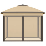 Steel Pop Up Gazebo Height Adjustable Shelter 326cm Width x 326cm Depth - Velmora