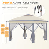 Steel Pop Up Gazebo Height Adjustable Shelter 326cm Width x 326cm Depth - Velmora
