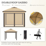 Steel Pop Up Gazebo Height Adjustable Shelter 326cm Width x 326cm Depth - Velmora