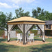 Steel Pop Up Gazebo Height Adjustable Shelter 326cm Width x 326cm Depth - Velmora