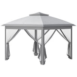 Steel Pop Up Gazebo Height Adjustable Shelter 326cm Width x 326cm Depth - Velmora