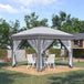 Steel Pop Up Gazebo Height Adjustable Shelter 326cm Width x 326cm Depth - Velmora