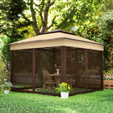 Steel Pop Up Gazebo Height Adjustable Shelter 326cm Width x 326cm Depth - Velmora