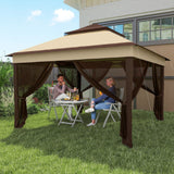 Steel Pop Up Gazebo Height Adjustable Shelter 326cm Width x 326cm Depth - Velmora