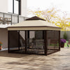 Steel Pop Up Gazebo Height Adjustable Shelter 326cm Width x 326cm Depth - Velmora