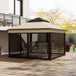 Steel Pop Up Gazebo Height Adjustable Shelter 326cm Width x 326cm Depth - Velmora
