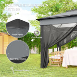 Steel Pop Up Gazebo Height Adjustable Shelter 326cm Width x 326cm Depth - Velmora