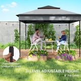 Steel Pop Up Gazebo Height Adjustable Shelter 326cm Width x 326cm Depth - Velmora