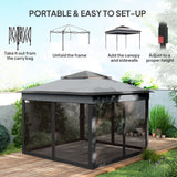 Steel Pop Up Gazebo Height Adjustable Shelter 326cm Width x 326cm Depth - Velmora