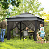 Steel Pop Up Gazebo Height Adjustable Shelter 326cm Width x 326cm Depth - Velmora